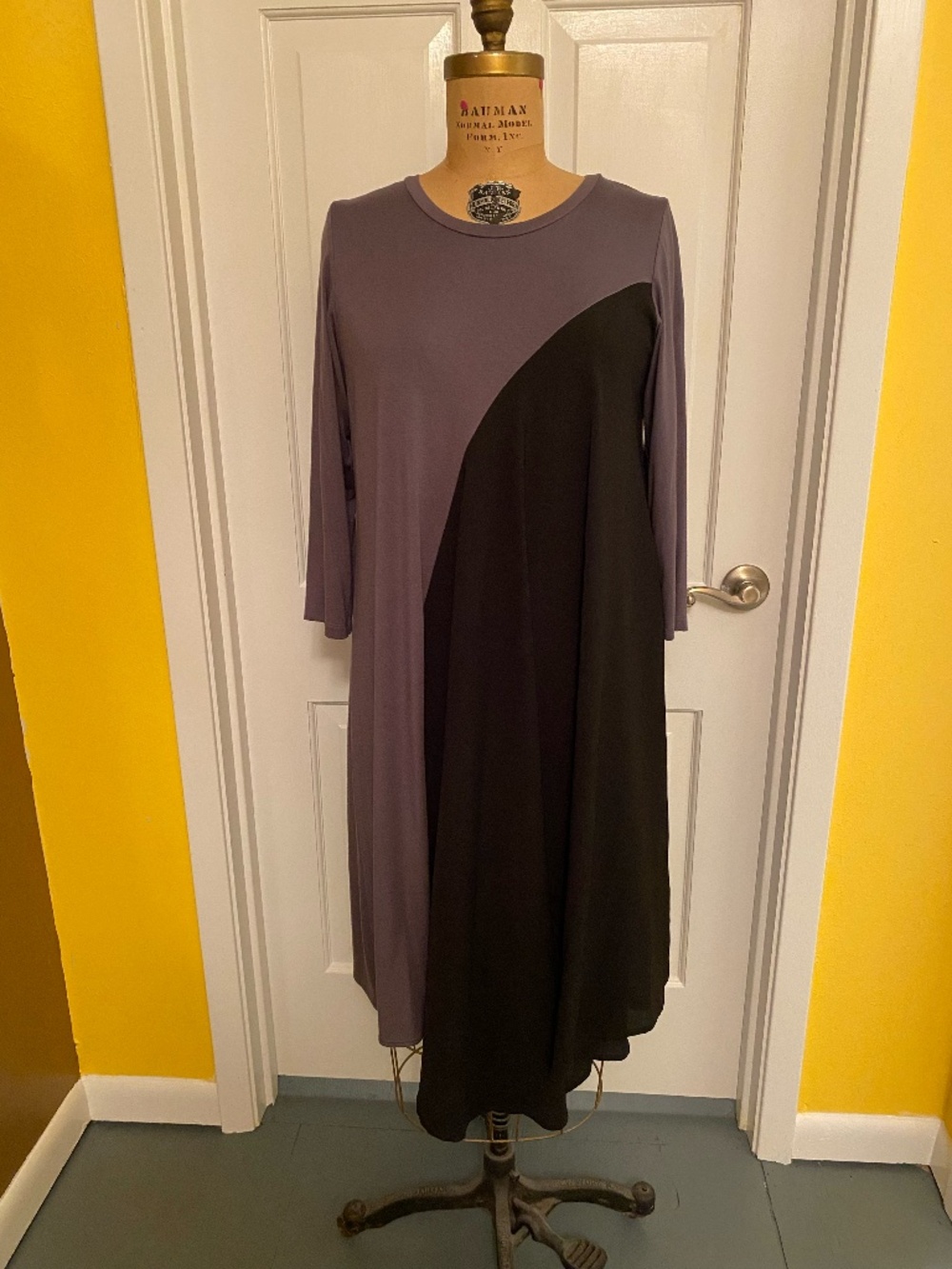 Asymmetrical Color block dress, M